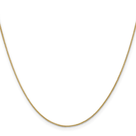 14K Yellow Gold 0.85 mm Polished Chain Necklace, Solid