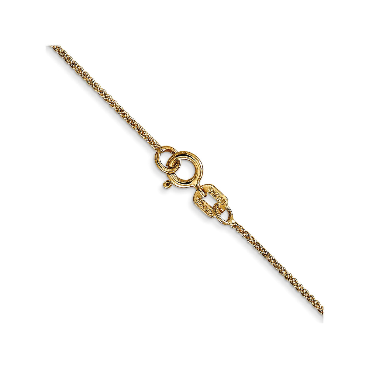 14K Yellow Gold 0.85 mm Polished Chain Necklace, Solid alternate angle