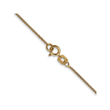14K Yellow Gold 0.85 mm Polished Chain Necklace, Solid alternate angle