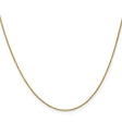 14K Yellow Gold 0.85 mm Polished Chain Necklace, Solid