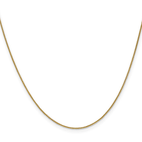 14K Yellow Gold 0.85 mm Polished Chain Necklace, Solid