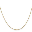 14K Yellow Gold 1 mm Singapore Chain Necklace, Polished