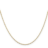 14K Yellow Gold 1 mm Singapore Chain Necklace, Polished