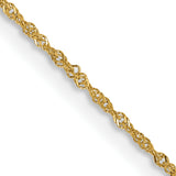14K Yellow Gold 1 mm Singapore Chain Necklace, Polished detail view