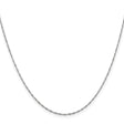 14K White Gold 1 mm Singapore Chain Necklace, Polished