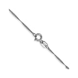 14K White Gold 1 mm Singapore Chain Necklace, Polished alternate angle