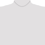 14K White Gold 1 mm Singapore Chain Necklace, Polished detail view