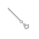 14K White Gold 1 mm Singapore Chain Bracelet, Polished