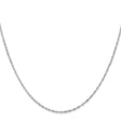 14K White Gold 1.1 mm Singapore Chain Necklace, Polished