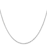 14K White Gold 1.1 mm Singapore Chain Necklace, Polished