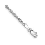 14K White Gold 2 mm Singapore Chain Bracelet, Polished