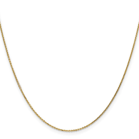 14K Yellow Gold 0.95 mm Polished Chain Necklace, Solid