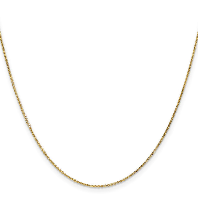 14K Yellow Gold 0.95 mm Polished Chain Necklace, Solid