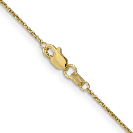 14K Yellow Gold 0.95 mm Polished Chain Necklace, Solid alternate angle