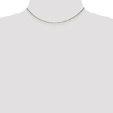 14K Yellow Gold 0.95 mm Polished Chain Necklace, Solid detail view