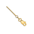 14K Yellow Gold 0.95 mm Polished Chain Anklet, Solid