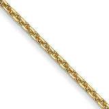 14K Yellow Gold 0.95 mm Polished Chain Necklace, Solid detail view