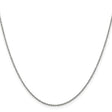 14K White Gold 1.1 mm Rope Chain Necklace, Polished