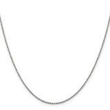 14K White Gold 1.1 mm Rope Chain Necklace, Polished