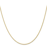 14K Yellow Gold 1.1 mm Rope Chain Necklace, Polished