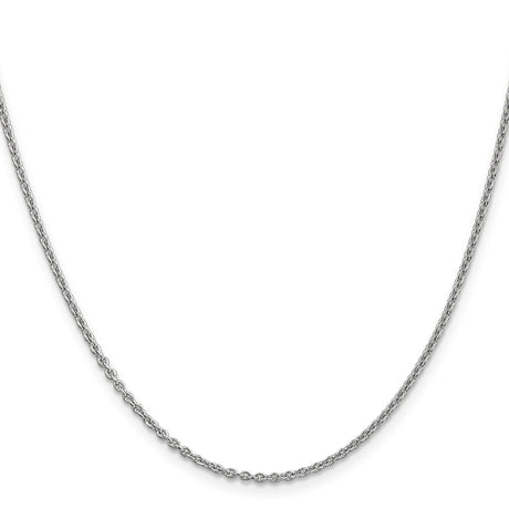 14K White Gold 1.8 mm Polished Chain Necklace, Solid