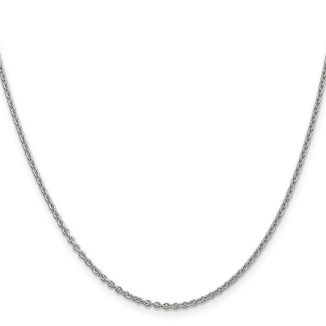 14K White Gold 1.8 mm Polished Chain Necklace, Solid