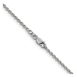 14K White Gold 1.8 mm Polished Chain Necklace, Solid alternate angle
