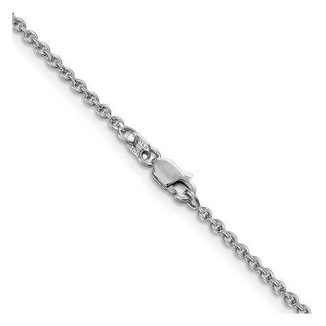 14K White Gold 1.8 mm Polished Chain Necklace, Solid alternate angle