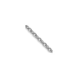 14K White Gold 1.8 mm Polished Chain Necklace, Solid detail view