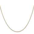 14K Yellow Gold 0.9 mm Polished Chain Necklace, Solid