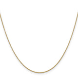 14K Yellow Gold 0.9 mm Polished Chain Necklace, Solid