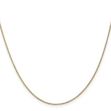 14K Yellow Gold 0.9 mm Polished Chain Necklace, Solid
