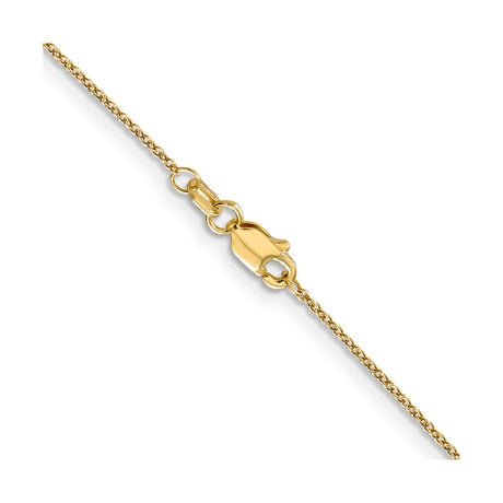14K Yellow Gold 0.9 mm Polished Chain Necklace, Solid alternate angle