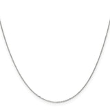 14K White Gold 0.8 mm Polished Chain Necklace, Solid