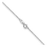 14K White Gold 0.8 mm Polished Chain Necklace, Solid alternate angle