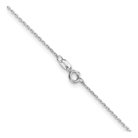 14K White Gold 0.8 mm Polished Chain Necklace, Solid alternate angle