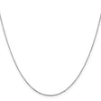14K White Gold 0.8 mm Polished Chain Necklace, Solid