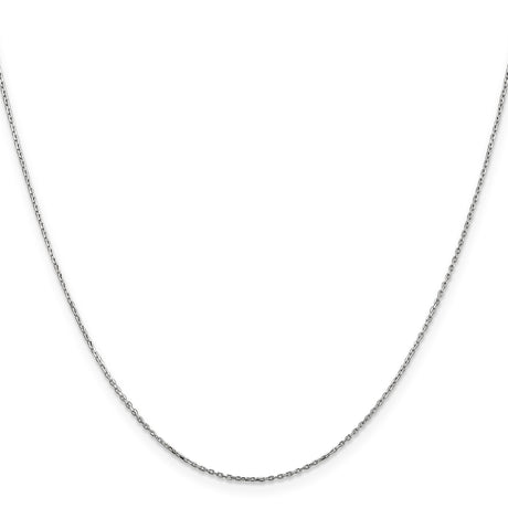 14K White Gold 0.8 mm Polished Chain Necklace, Solid