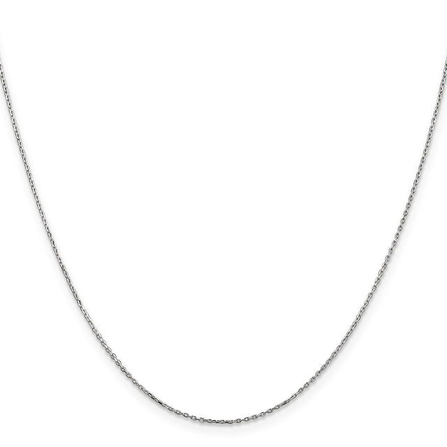 14K White Gold 0.8 mm Polished Chain Necklace, Solid