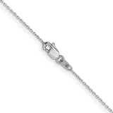 14K White Gold 0.8 mm Polished Chain Necklace, Solid alternate angle