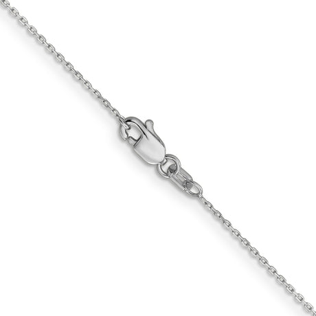 14K White Gold 0.8 mm Polished Chain Necklace, Solid alternate angle