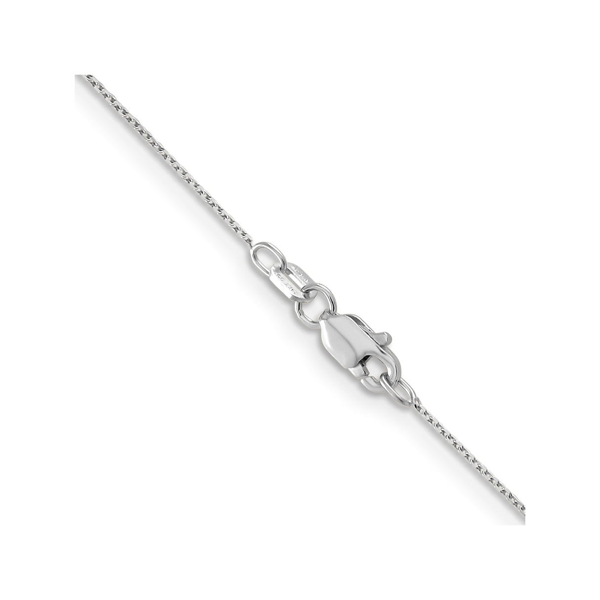 14K White Gold 0.65 mm Polished Chain Necklace, Solid alternate angle