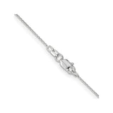 14K White Gold 0.65 mm Polished Chain Necklace, Solid alternate angle
