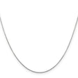 14K White Gold 0.8 mm Polished Chain Necklace, Solid
