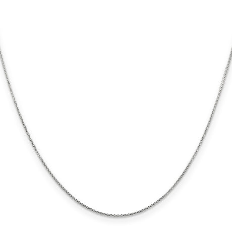 14K White Gold 0.8 mm Polished Chain Necklace, Solid