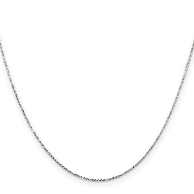 14K White Gold 0.8 mm Polished Chain Necklace, Solid
