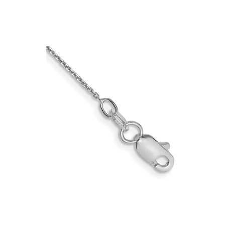 14K White Gold 0.8 mm Polished Chain Anklet, Solid