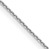 14K White Gold 0.8 mm Polished Chain Necklace, Solid detail view