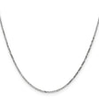 14K White Gold 1.4 mm Polished Chain Necklace, Solid