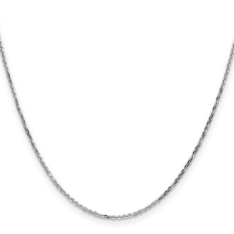 14K White Gold 1.4 mm Polished Chain Necklace, Solid